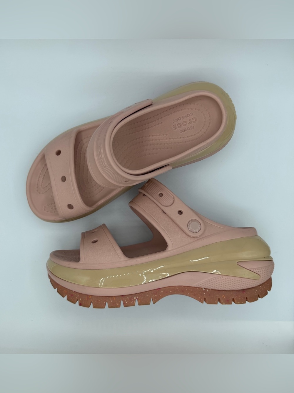 Crocs Mega Crush Sandal in Pink Clay Chunky Platform Coquette Comfy Casual 9